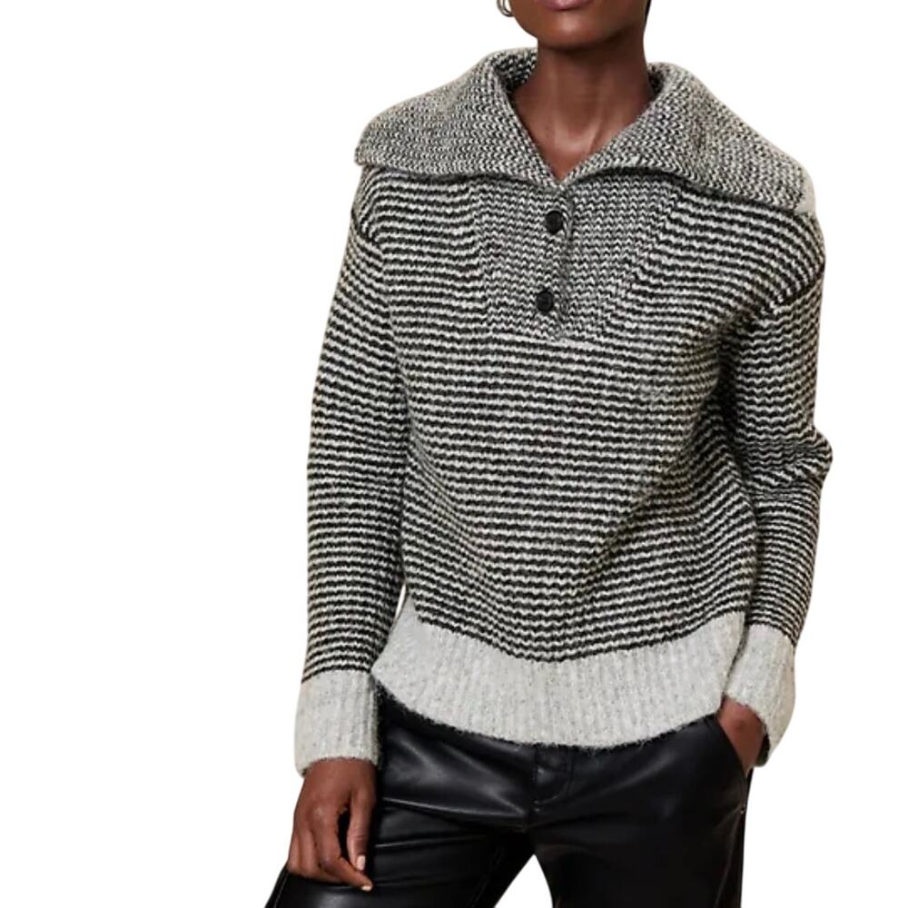 Banana Republic Women's Wide-Collar Sweater Size S Gray